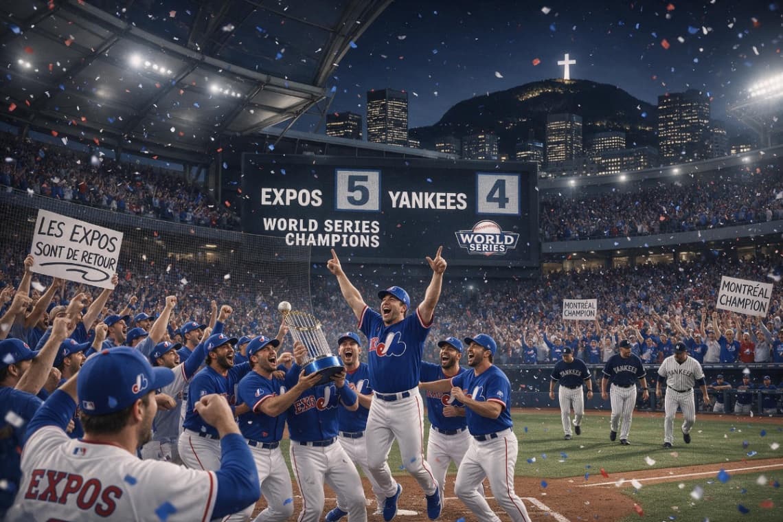 Montréal wins the World Series! Expos 5, Yankees 4